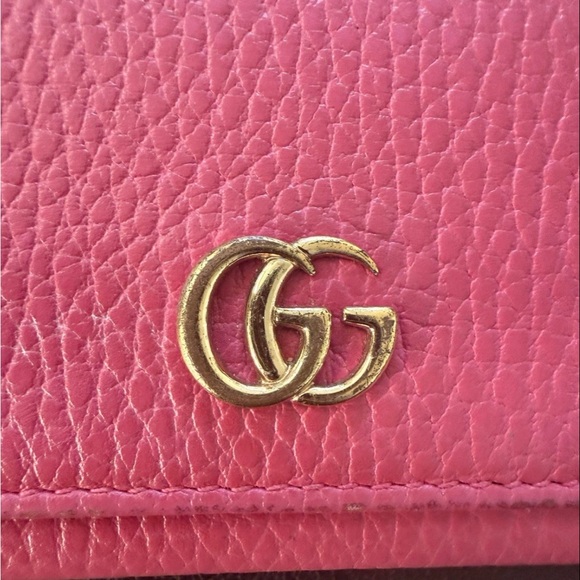 Gucci Pink Leather Marmont Card Holder - Picture 2 of 9
